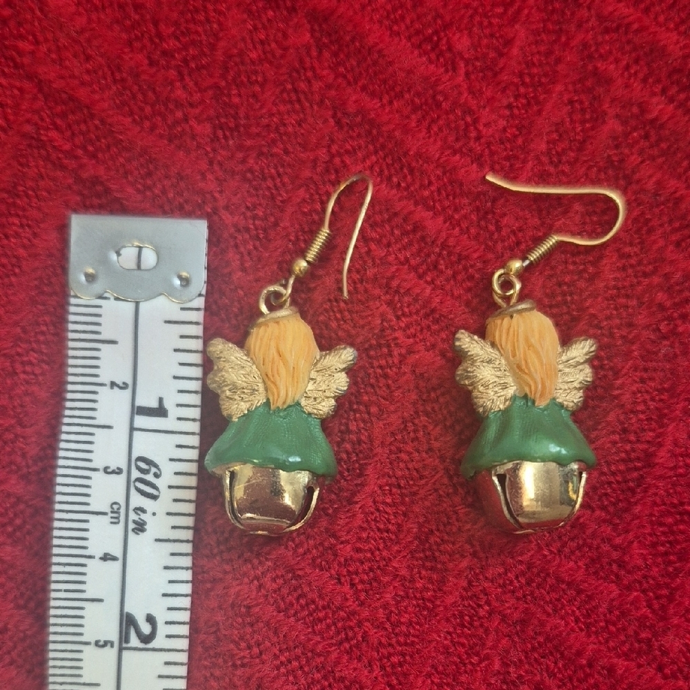 Angel Earrings with Gold Bells - Picture 3 of 5